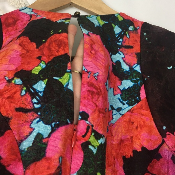 TRACY REESE Silk Rose Floral Ruffle Flounce Dress - Picture 7 of 8